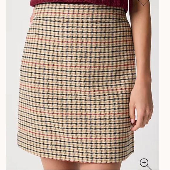 NWT J. Crew Plaid wool-blend A-line mini skirt Size 6 - Picture 2 of 8